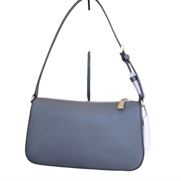 Michael Kors Pochette Slate Gray Silver Studded Leather Shoulder Bag - Picture 3 of 13